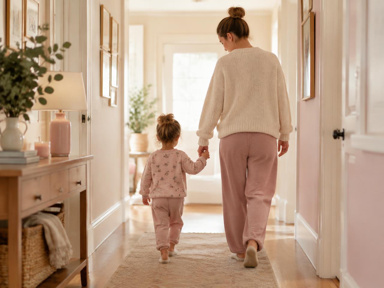 Parent and child walking hand in hand